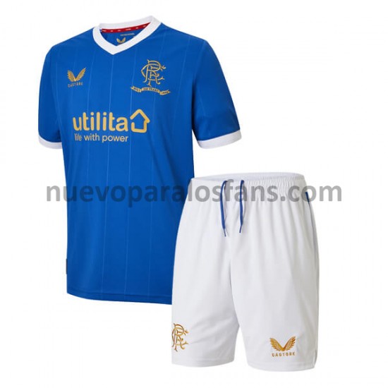 Camiseta de Fútbol Rangers Niño Casa 2021-2022 Manga Corta