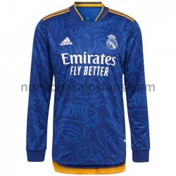 Camiseta de Fútbol Real Madrid Exterior 2021-2022 Manga Larga