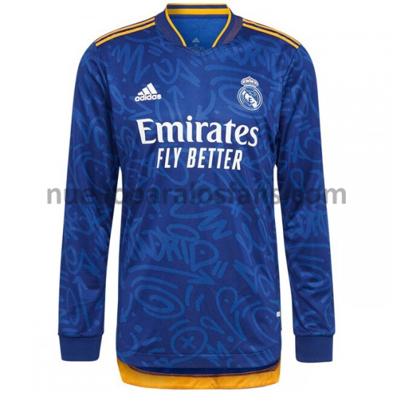 Camiseta de Fútbol Real Madrid Exterior 2021-2022 Manga Larga
