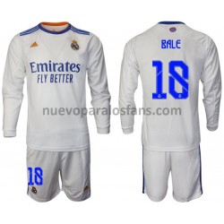 Camiseta de Fútbol Real Madrid Bale 18 Niño Casa 2021-2022 Manga Larga