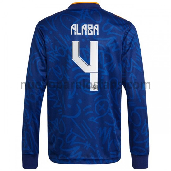 Camiseta de Fútbol Real Madrid David Alaba 4 Exterior 2021-2022 Manga Larga