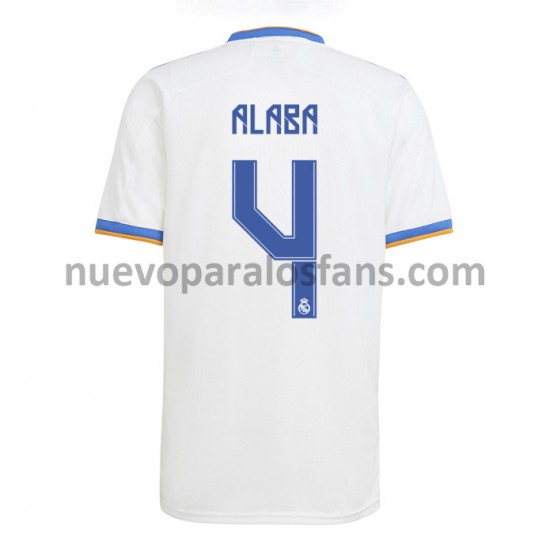 Camiseta de Fútbol Real Madrid David Alaba 4 Casa 2021-2022 Manga Corta