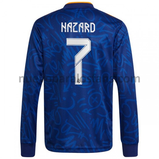 Camiseta de Fútbol Real Madrid Eden Hazard 7 Exterior 2021-2022 Manga Larga