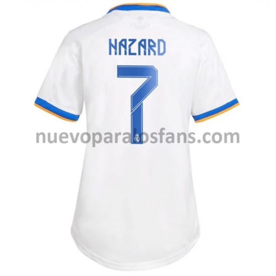 Camiseta de Fútbol Real Madrid Eden Hazard 7 Mujer Casa 2021-2022 Manga Corta
