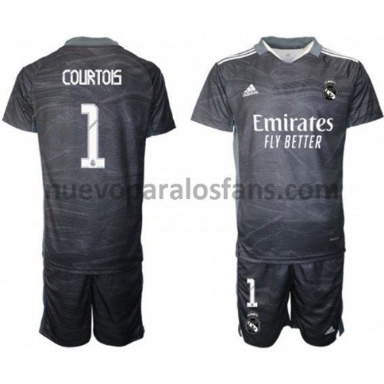 Camiseta de Fútbol Real Madrid Portero Thibaut Courtois 1 Niño Casa 2021-2022 Manga Corta