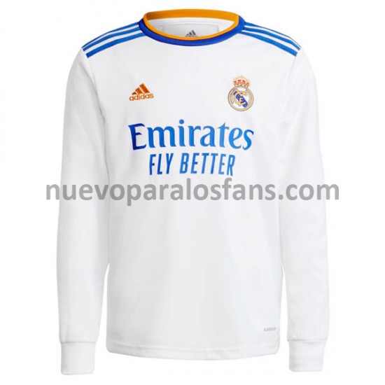 Camiseta de Fútbol Real Madrid Casa 2021-2022 Manga Larga