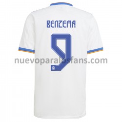 Camiseta de Fútbol Real Madrid Karim Benzema 9 Casa 2021-2022 Manga Corta