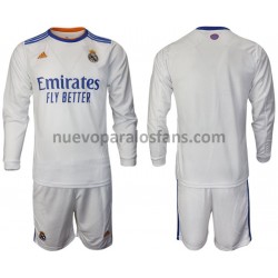 Camiseta de Fútbol Real Madrid Niño Casa 2021-2022 Manga Larga