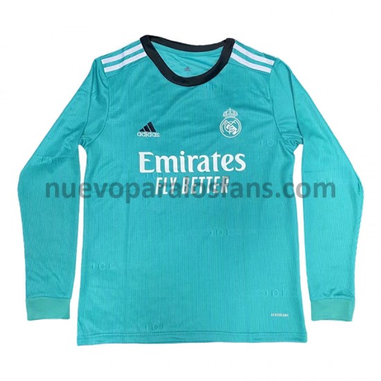 Camiseta de Fútbol Real Madrid Tercera 2021-2022 Manga Larga