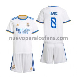 Camiseta de Fútbol Real Madrid Toni Kroos 8 Niño Casa 2021-2022 Manga Corta