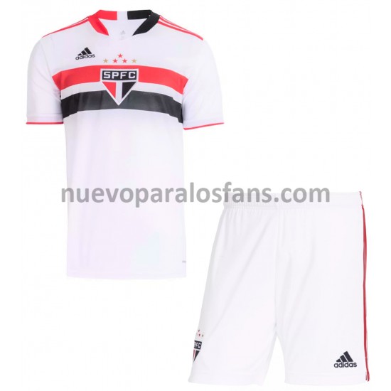 Camiseta de Fútbol São Paulo Niño Casa 2021-2022 Manga Corta