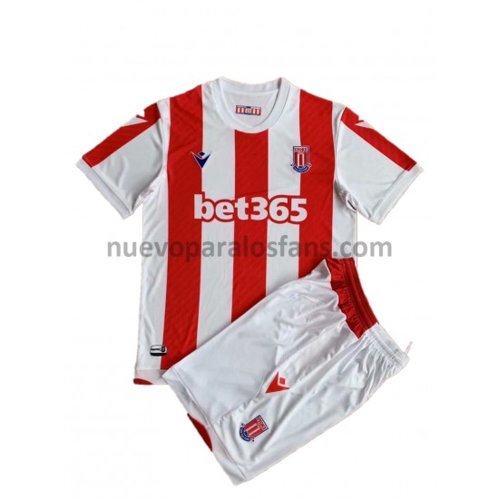 Camiseta de Fútbol Stoke City Niño Casa 2021-2022 Manga Corta