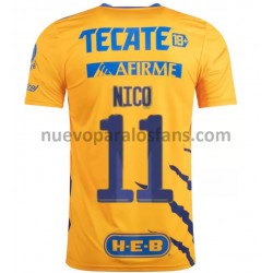 Camiseta de Fútbol Tigres UANL Nico Lopez 11 Casa 2021-2022 Manga Corta