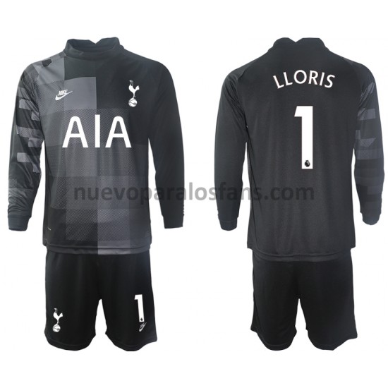 Camiseta de Fútbol Tottenham Hotspur Hugo Lloris 1 Portero Niño Exterior 2021-2022 Manga Larga