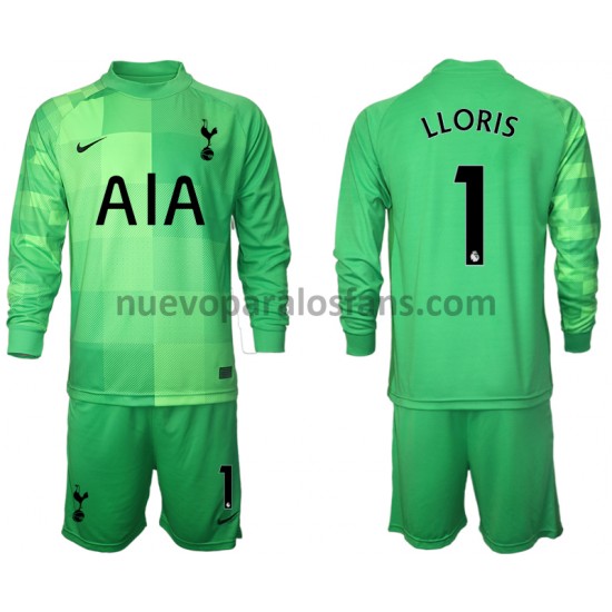 Camiseta de Fútbol Tottenham Hotspur Hugo Lloris 1 Portero Niño Casa 2021-2022 Manga Larga