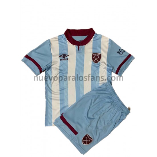 Camiseta de Fútbol West Ham United Niño Exterior 2021-2022 Manga Corta