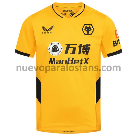 Camiseta de Fútbol Wolverhampton Wanderers Casa 2021-2022 Manga Corta