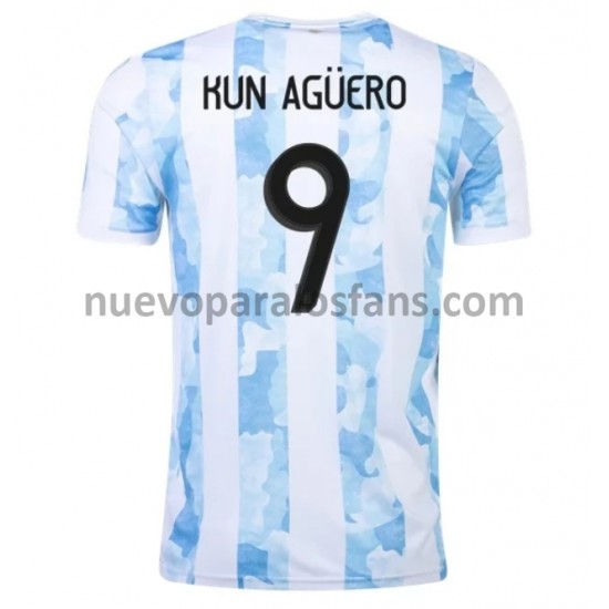 Camiseta de Fútbol Argentina Kun Aguero 9 Casa 2021 Manga Corta