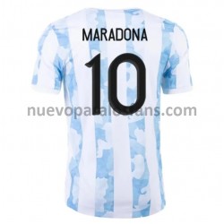 Camiseta de Fútbol Argentina Maradona 10 Casa 2021 Manga Corta