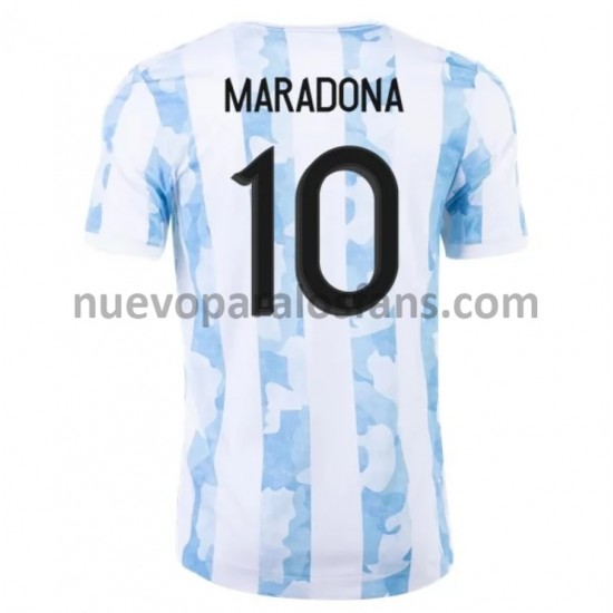 Camiseta de Fútbol Argentina Maradona 10 Casa 2021 Manga Corta