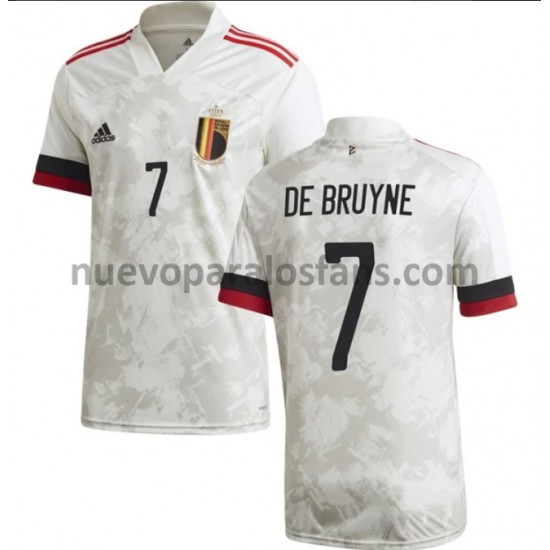 Camiseta de Fútbol Bélgica De Bruyne 7 Exterior Euro 2020 Manga Corta