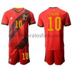 Camiseta de Fútbol Bélgica Eden Hazard 10 Niño Casa Euro 2020 Manga Corta