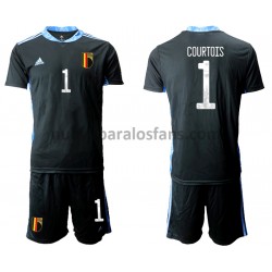 Camiseta de Fútbol Bélgica Portero Thibaut Courtois 1 Niño Casa Euro 2020 Manga Corta