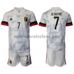 Camiseta de Fútbol Bélgica Kevin De Bruyne 7 Niño Exterior Euro 2020 Manga Corta