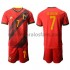 Camiseta de Fútbol Bélgica Kevin De Bruyne 7 Niño Casa Euro 2020 Manga Corta