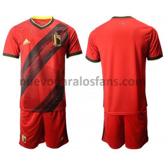 Camiseta de Fútbol Bélgica Niño Casa Euro 2020 Manga Corta