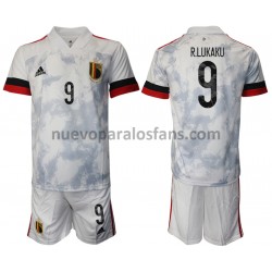 Camiseta de Fútbol Bélgica Romelu Lukaku 9 Niño Exterior Euro 2020 Manga Corta