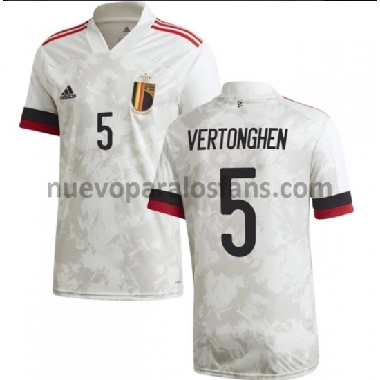 Camiseta de Fútbol Bélgica Vertonghen 5 Exterior Euro 2020 Manga Corta