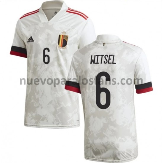 Camiseta de Fútbol Bélgica Witsel 6 Exterior Euro 2020 Manga Corta