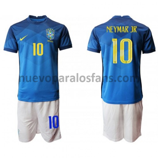 Camiseta de Fútbol Brasil Neymar JR 10 Niño Exterior 2020-2021 Manga Corta