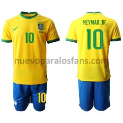 Camiseta de Fútbol Brasil Neymar JR 10 Niño Casa 2020-2021 Manga Corta