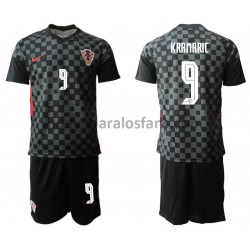 Camiseta de Fútbol Croacia Andrej Kramaric 9 Niño Exterior Euro 2020 Manga Corta