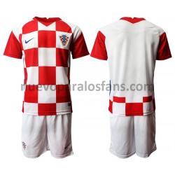 Camiseta de Fútbol Croacia Niño Casa Euro 2020 Manga Corta
