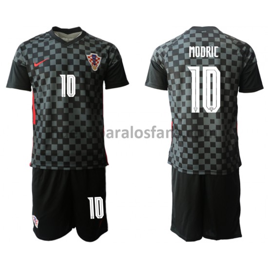 Camiseta de Fútbol Croacia Luka Modrić 10 Niño Exterior Euro 2020 Manga Corta