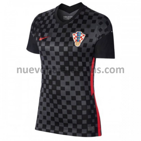 Camiseta de Fútbol Croacia Mujer Exterior Euro 2020 Manga Corta