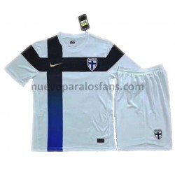 Camiseta de Fútbol Finlandia Niño Casa Euro 2020 Manga Corta