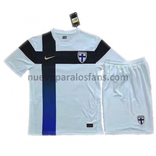 Camiseta de Fútbol Finlandia Niño Casa Euro 2020 Manga Corta