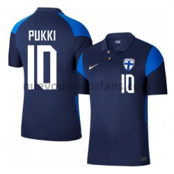 Camiseta de Fútbol Finlandia Teemu Pukki 10 Exterior Euro 2020 Manga Corta