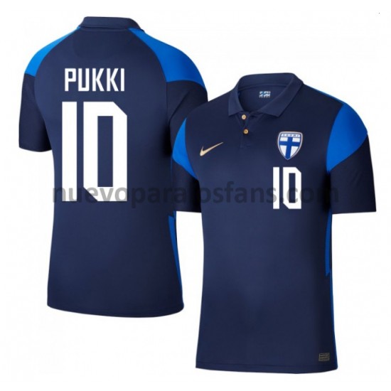 Camiseta de Fútbol Finlandia Teemu Pukki 10 Exterior Euro 2020 Manga Corta