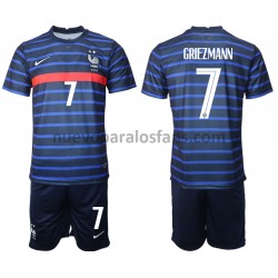 Camiseta de Fútbol Francia Antoine Griezmann 7 Niño Casa Euro 2020 Manga Corta