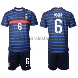 Camiseta de Fútbol Francia Paul Pogba 6 Niño Casa Euro 2020 Manga Corta