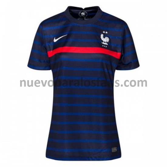 Camiseta de Fútbol Francia Mujer Casa Euro 2020 Manga Corta