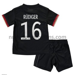 Camiseta de Fútbol Alemania Antonio Rudiger 16 Niño Exterior Euro 2020 Manga Corta