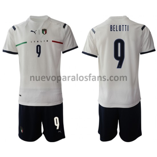 Camiseta de Fútbol Italia Andrea Belotti 9 Niño Exterior 2021-2022 Manga Corta