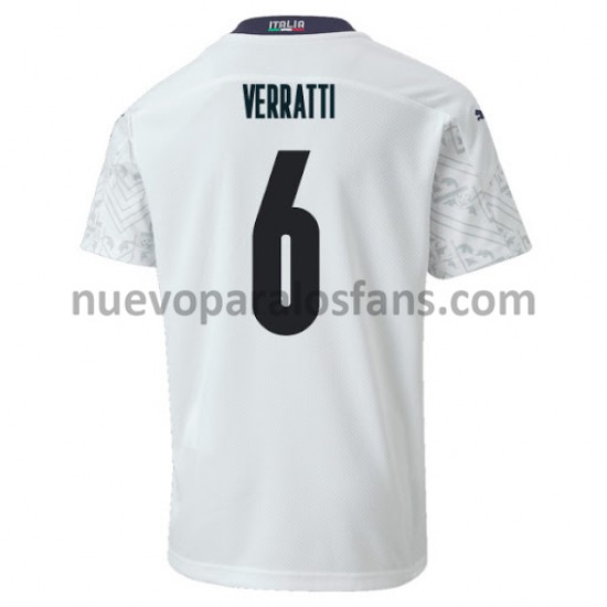 Camiseta de Fútbol Italia VERRATTI 6 Exterior Euro 2020 Manga Corta