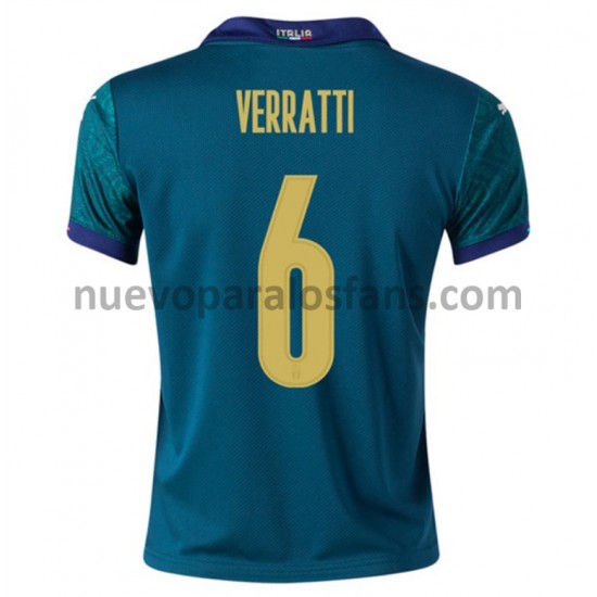 Camiseta de Fútbol Italia Verratti 6 Tercera Euro 2020 Manga Corta